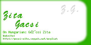 zita gacsi business card